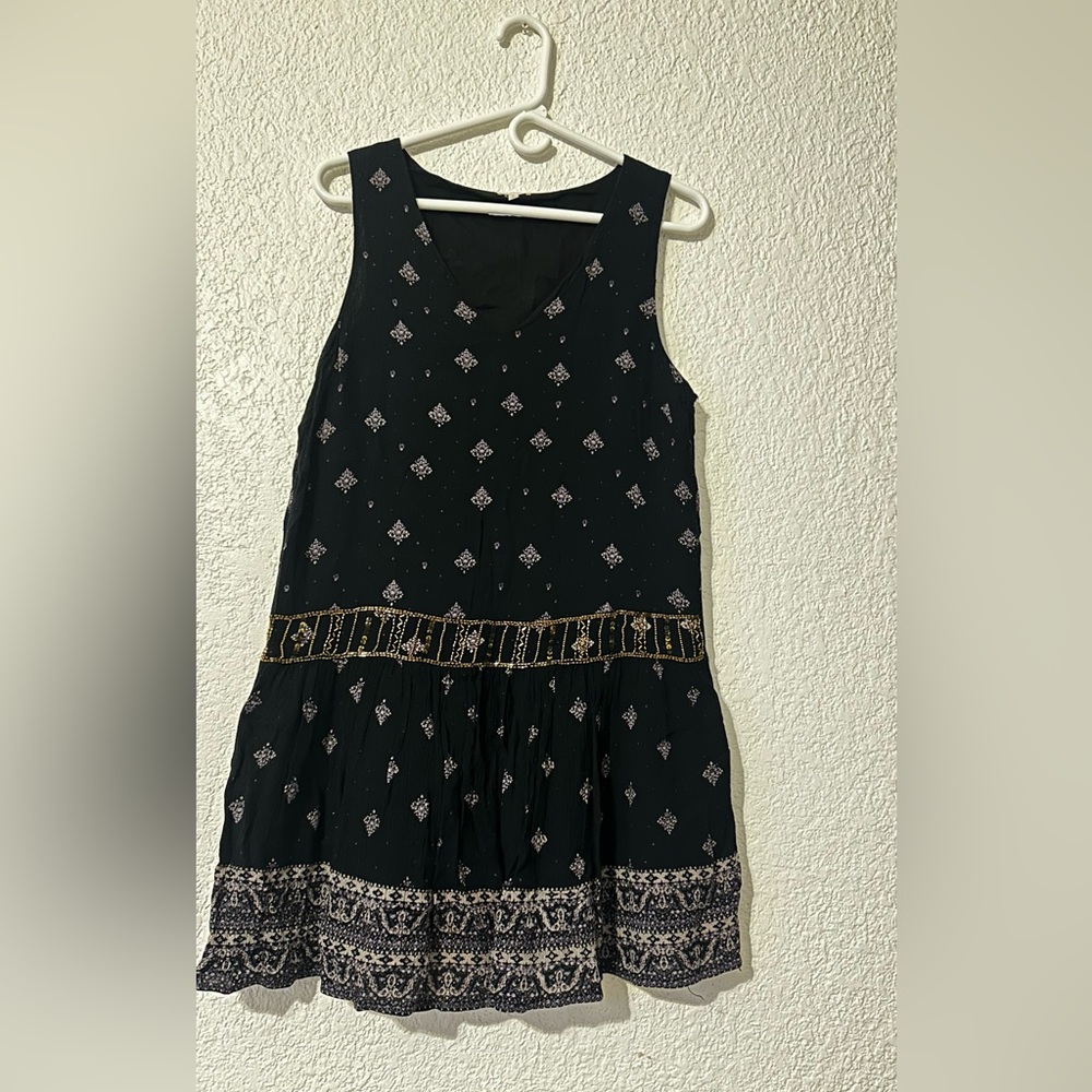Mini black dress bohemian